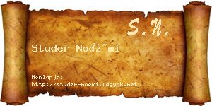 Studer Noémi névjegykártya